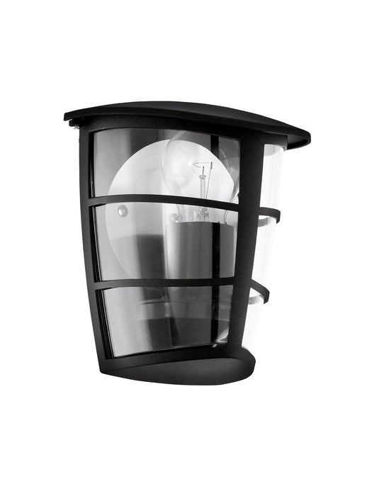 IP44 Outdoor Wall Light Black Modern Lantern 1x 60W E27 Bulb Porch Lamp Loops