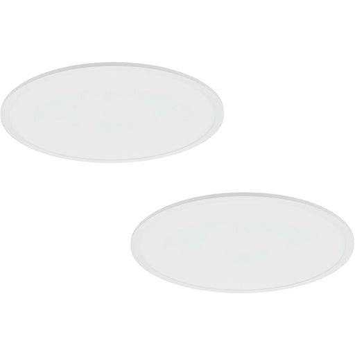 2 PACK 600mm Modern Ceiling Light White Slim Round Low Profile 36W LED 4000K Loops