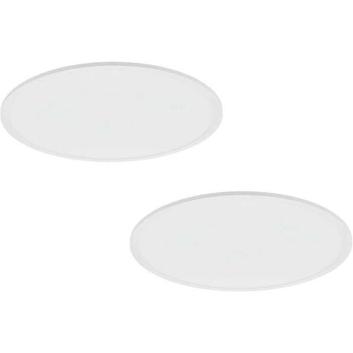 2 PACK 600mm Modern Ceiling Light White Slim Round Low Profile 36W LED 4000K Loops