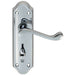 Door Handle & Bathroom Lock Pack Chrome Scroll Upturned Thumb Turn Backplate Loops