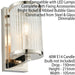 2 PACK Dimmable LED Wall Light Nickel & Ribbed Bubble Glass Shade Hanging Lamp Loops