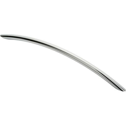Curved Bow Cabinet Pull Handle 256 x 10mm 224mm Fixing Centres Chrome Loops