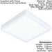 2 PACK Wall / Ceiling Light White 210mm Square Surface Mounted 16.5W LED 3000K Loops