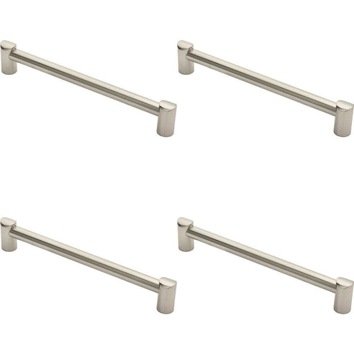 4x Round Tube Pull Handle 244 x 16mm 224mm Fixing Centres Satin Nickel Loops