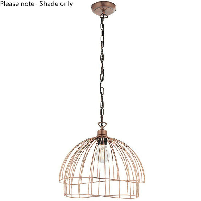 Hanging Ceiling Pendant Light Shade Copper Geometric Wire Frame Dome Bowl Cage Loops