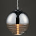 Hanging Ceiling Pendant Light CHROME & RIBBED GLASS Sphere Ball Lamp Bulb Holder Loops