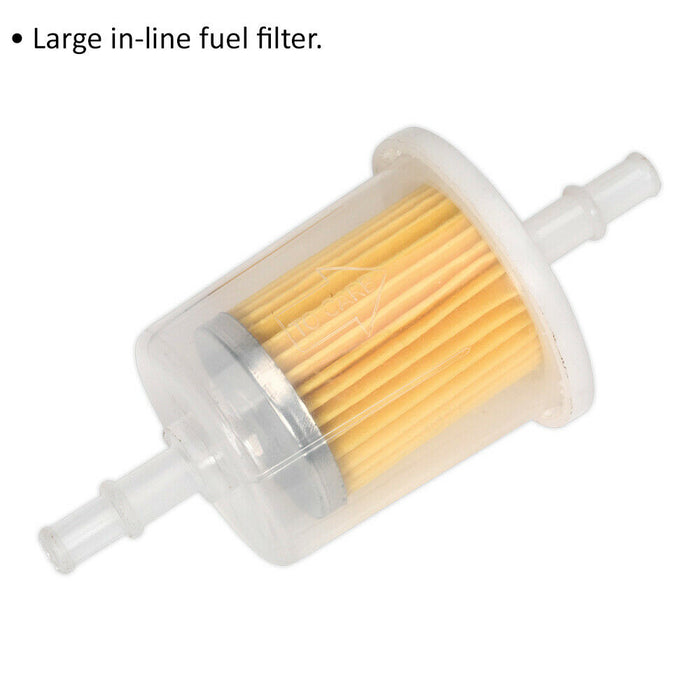 5 PACK Large In-Line Fuel Filter - 8mm Diameter Inlet & Outlet - Fuel Cleaning Loops