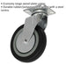 125mm Swivel Plate Castor Wheel - Rubber with Steel Centre - 27mm Tread Loops