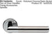PAIR Sectional Round Bar Lever on Round Rose Concealed Fix Polished Satin Chrome Loops