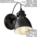 Adjustable Wall Light / Sconce Black & White Bowl Shade 1 x 40W E27 Bulb Loops