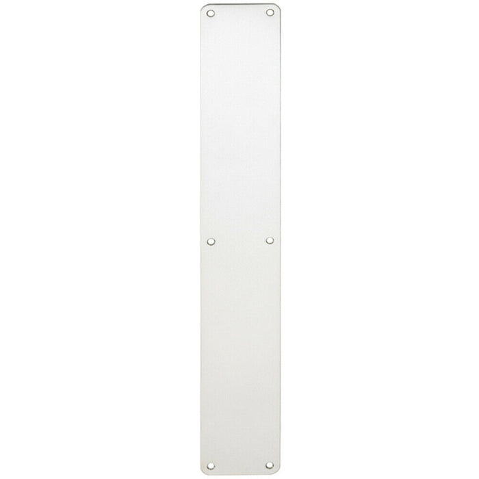 Plain Door Finger Plate 500 x 75mm Bright Stainless Steel Push Plate Loops