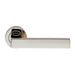 PAIR Straight Square Handle on Round Rose Concealed Fix Polished Nickel Loops