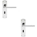 2x Rounded Straight Bar Handle on Lock Backplate 170 x 42mm Polished Chrome Loops