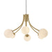 Ceiling Pendant Light Satin Brass Plate & Opal Glass 6 x 3W LED G9 Loops