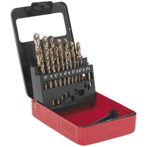 19 Piece Fully Ground HSS Cobalt Drill Bit Set - 1mm to 10mm - Split Point Tip Loops