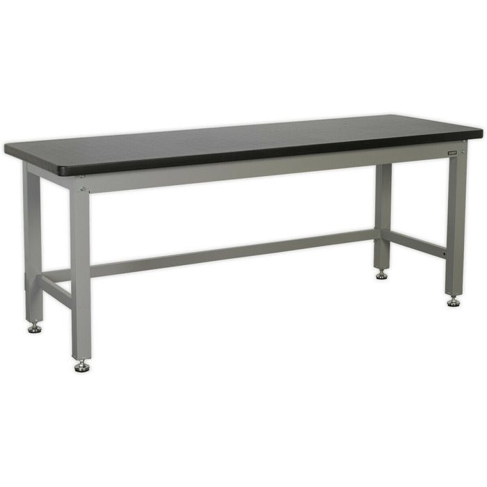 Steel Industrial Workbench - 2100mm x 750mm Laminate Worktop - Adjustable Feet Loops