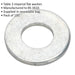 100 PACK Table 3 Zinc Flat Washer - 5/16" x 5/8" - Imperial - Metal Spacer Loops