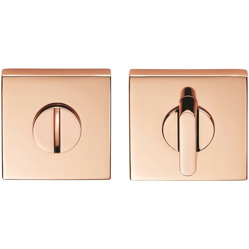 Thumbturn Lock And Release Handle Concealed Fix Square Rose Polished Copper Loops