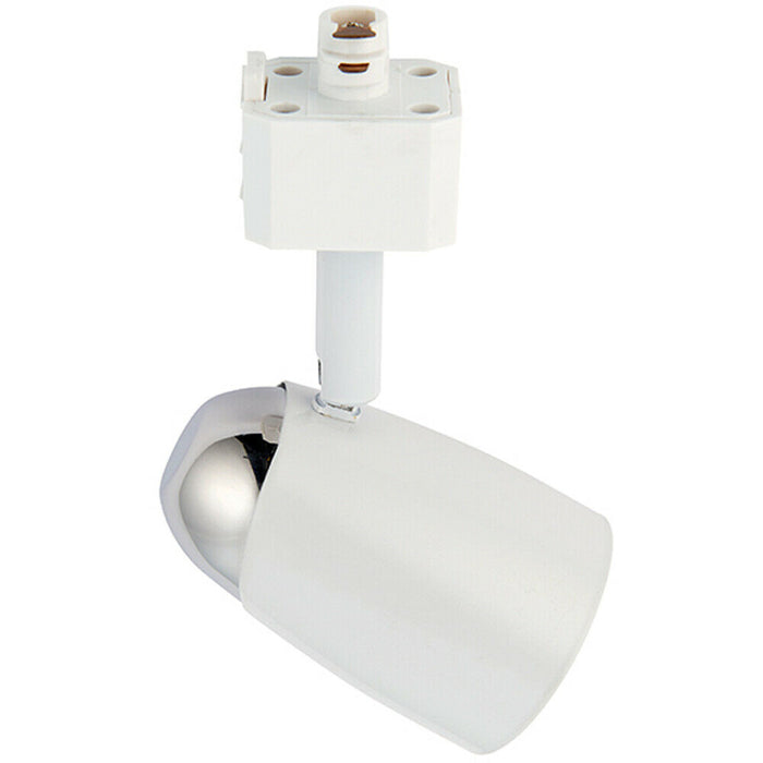 Adjustable Tilt Ceiling Track Spotlight Gloss White 50W Max GU10 Lamp Downlight Loops