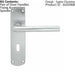 Rounded Straight Bar Handle on Lock Backplate 170 x 42mm Satin Chrome Loops