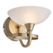 Dimming LED Wall Light Brass & White Lined Glass Vintage Curved Lamp Fitting Loops