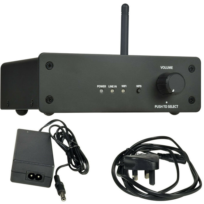Wi Fi Wall Speaker Kit 4 Zone Stereo Amp & 8x 70W Black Wall Background Music