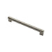 Keyhole Bar Pull Handle 280 x 22mm 256mm Fixing Centres Satin Nickel & Steel Loops