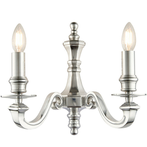 Dimmable Twin Wall Light Polished Aluminium Candelabra Style Modern Lamp Fitting Loops