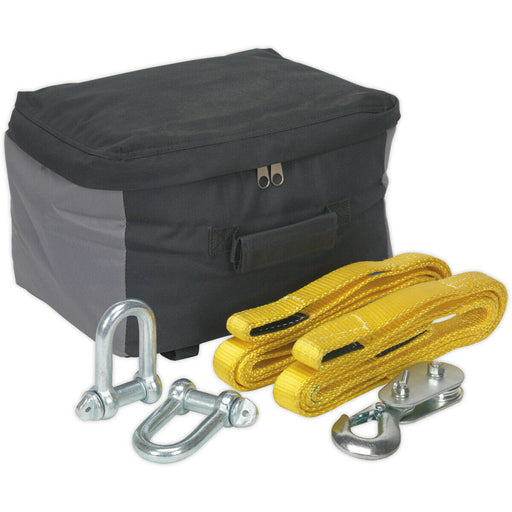 ATV & Quad Bike Self Recovery Kit - 2 x Shackles & Slings - Snatch Block - Bag Loops