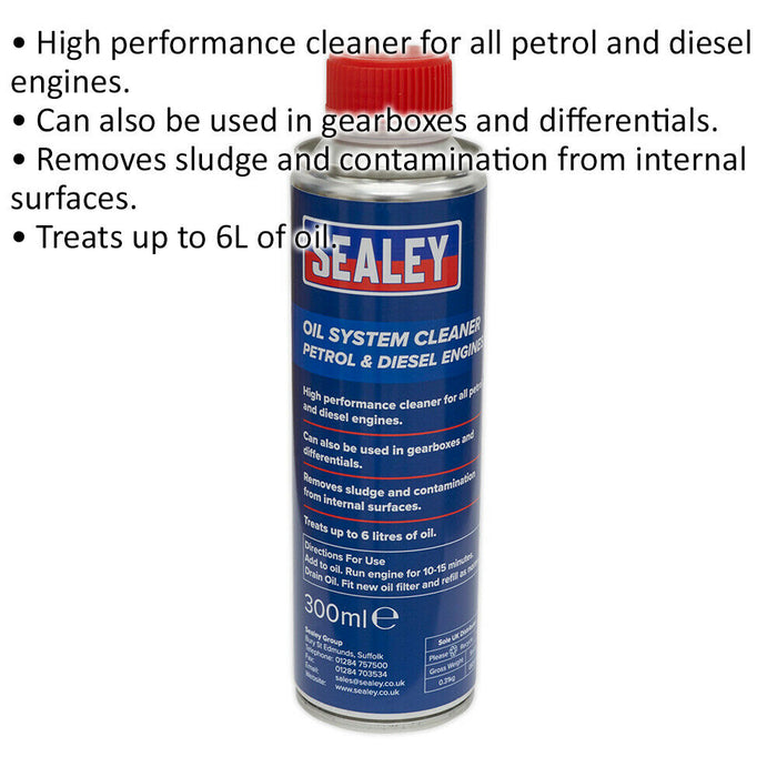 300ml Oil System Cleaner for Petrol & Diesel Engines - Treats up to 6L of Oil Loops