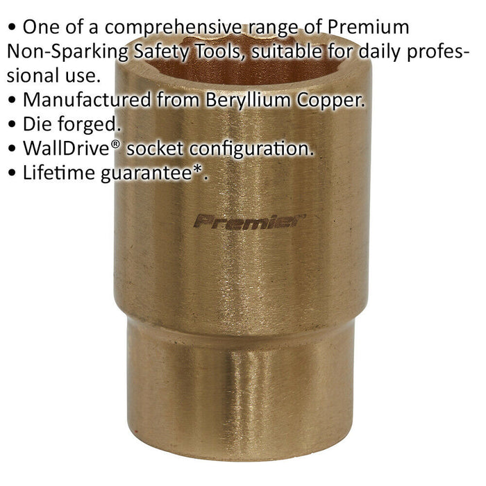 19mm Non-Sparking WallDrive Socket - 1/2" Square Drive - Beryllium Copper Loops