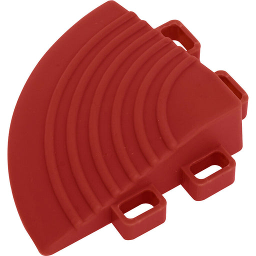 4 PACK Heavy Duty Floor Tile - PP Plastic - 60 x 60mm - Red Corner Piece Loops