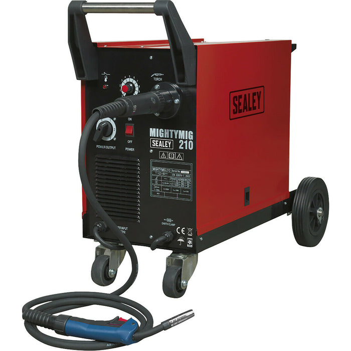 210A Gas / No-Gas MIG Welder with Euro Torch - 2m Earth Cable - 230V Supply Loops