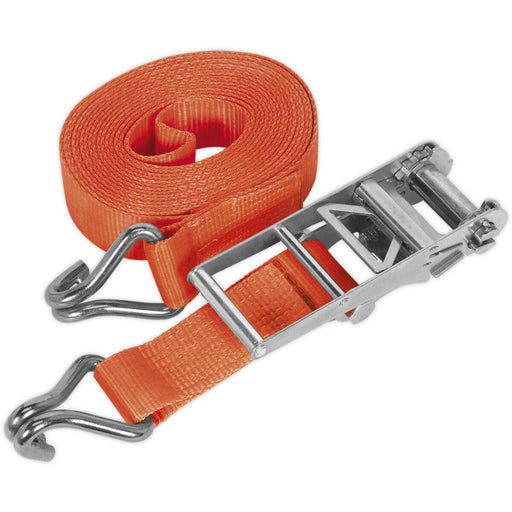 75mm x 10m 10000KG Ratchet Tie Down Straps Set -Polyester Webbing & Steel J Hook Loops