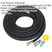 15m High Flow Air Hose Kit - 1/2 Inch BSP Unions - Coupling Adaptors and Tape Loops