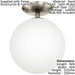 Flush Ceiling Light Satin Nickel Shade White Glass Opal Matt Bulb E27 1x60W Loops