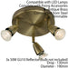 LED Adjustable Ceiling Spotlight Antique Brass Triple GU10 Dimmable Downlight Loops