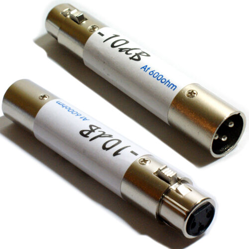 10db XLR In Line Balanced Attenuator Adapter Volume Noise Reduction Au