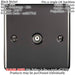 2 PACK BLACK NICKEL Single Aerial Coaxial Socket Female Wall Plate Black Trim Loops