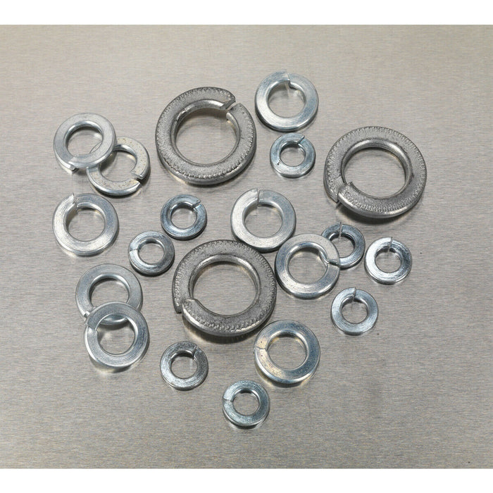 1010 Piece Spring Washer Assortment - M6 to M16 - Partitioned Storage Box Loops