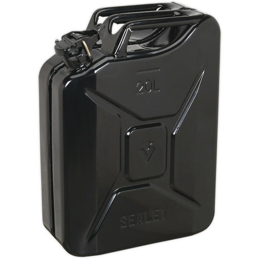 20 Litre Jerry Can - Leak-Proof Bayonet Closure - Fuel Resistant Lining - Black Loops