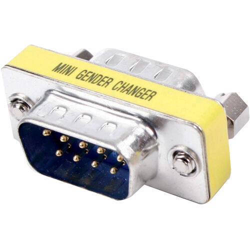 9 Pin D SUB RS232 Male to Plug Coupler Adapter PC Serial Gender Changer Joiner Loops