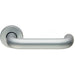 PAIR 22mm Round Bar Safety Lever on Round Rose Concealed Fix Satin Aluminium Loops