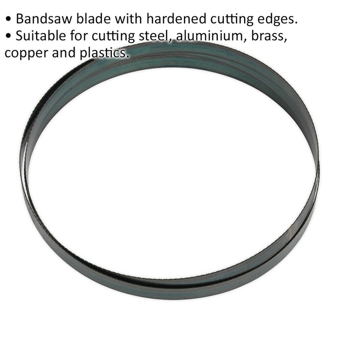 2362 x 19 x 0.81mm Bandsaw Blade 18 TPI Hardened Cutting Edges Steel Brass Metal Loops