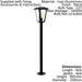IP44 Outdoor Bollard Light Black Aluminium Lantern 1 x 60W E27 Bulb Lamp Post Loops