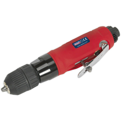Air Operated Straight Drill - 10mm Keyless Chuck - Safety Trigger - 1/4" BSP Loops