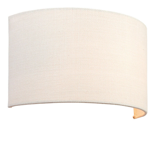 Fabric LED Wall Light Vintage White Semi Circle Linen Shade Sleek Lamp Fitting Loops