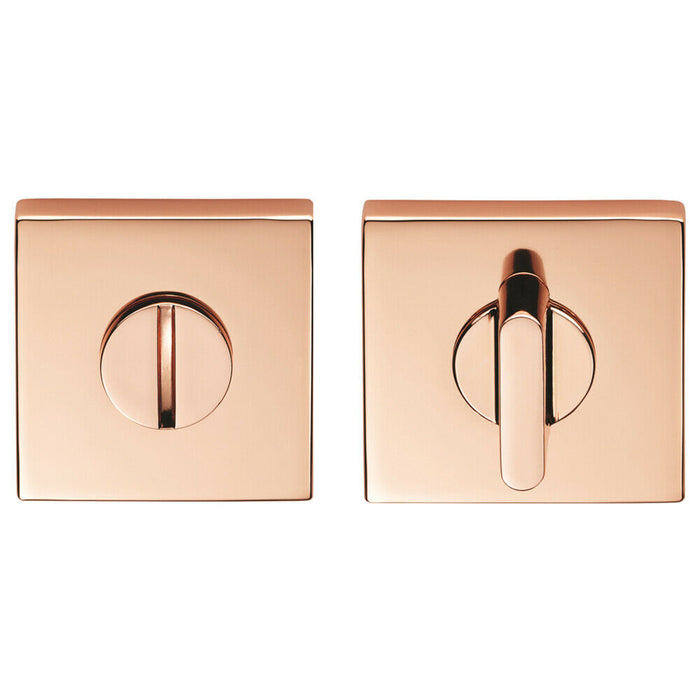 Thumbturn Lock And Release Handle Concealed Fix Square Rose Polished Copper Loops