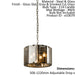 Ceiling Pendant Light Gloss Slate Grey & Smoked Cut Glass 4 x 40W E14 Loops