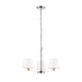 Ceiling Pendant Light Bright Nickel & Vintage White Fabric 3x 40W E14 e10197 Loops